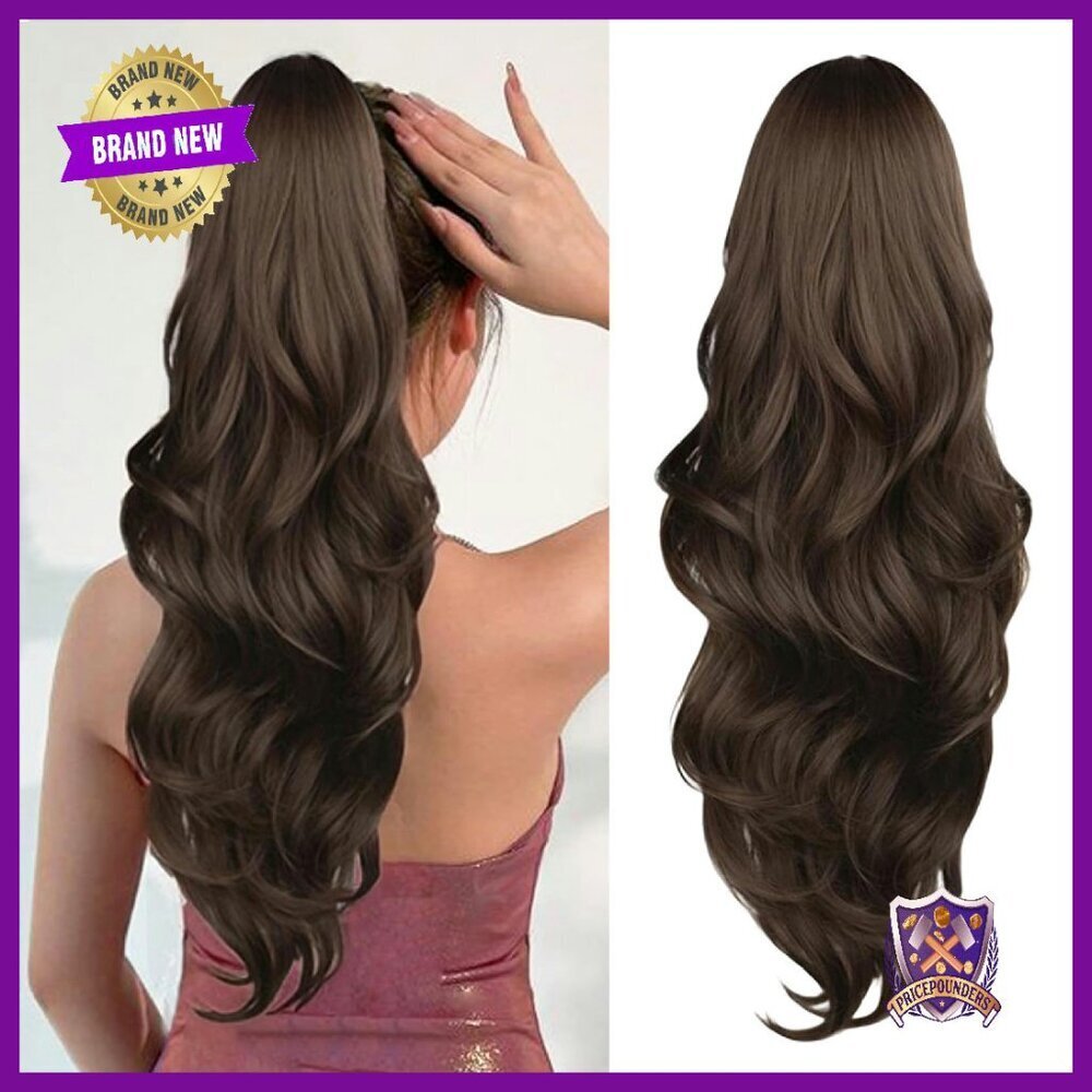 26 Inch Synthetic Ponytail Extension with Drawstring Clip-in Hairpiece